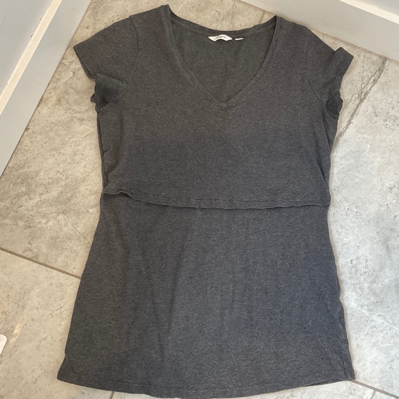 Nursing T-shirt grey Thyme Maternity - Picture 1 of 3